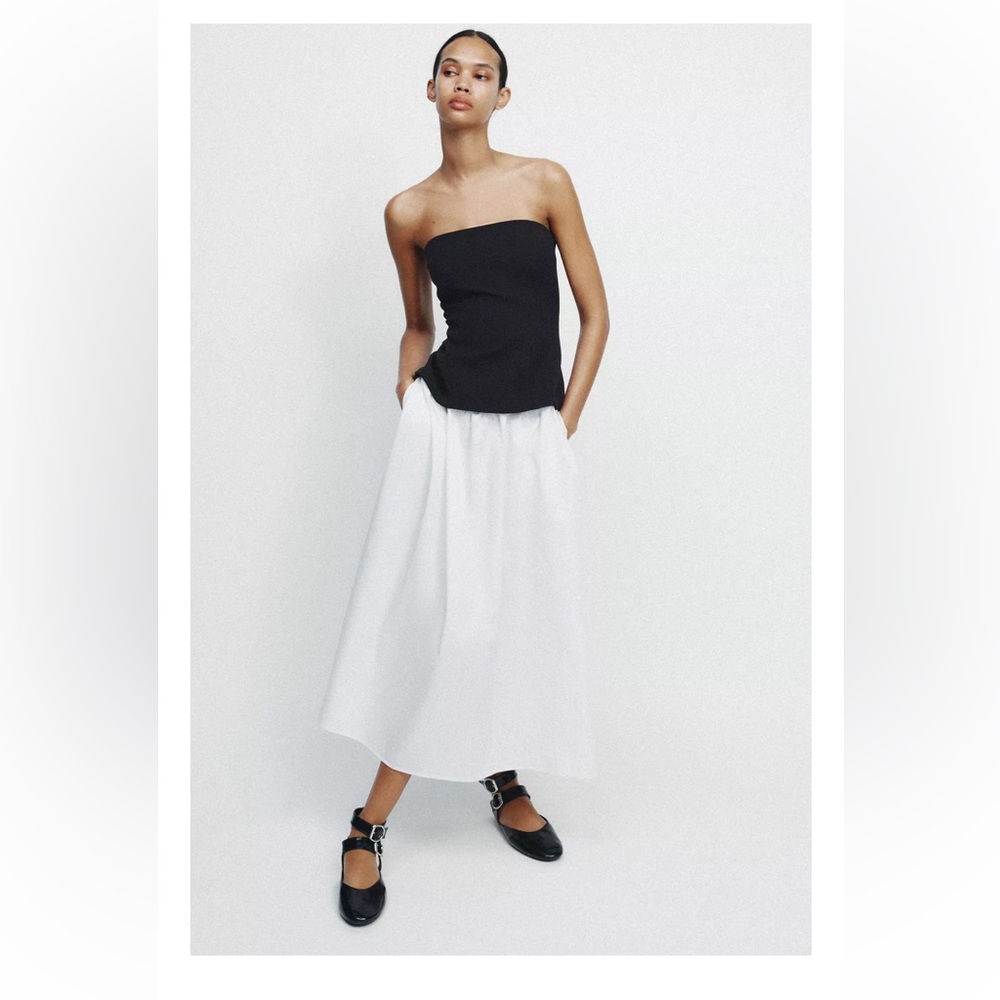 Zara White Black & White Dress